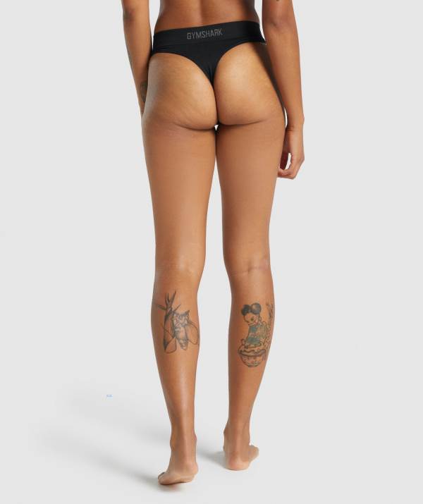 Damske Spodne Pradlo Gymshark Seamless High Rise Thong Čierne | MD7526438